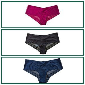 NWT Victoria's Secret Sz XXL Pink Black Blue 3 Cheeky Panties Gold Thread Sexy